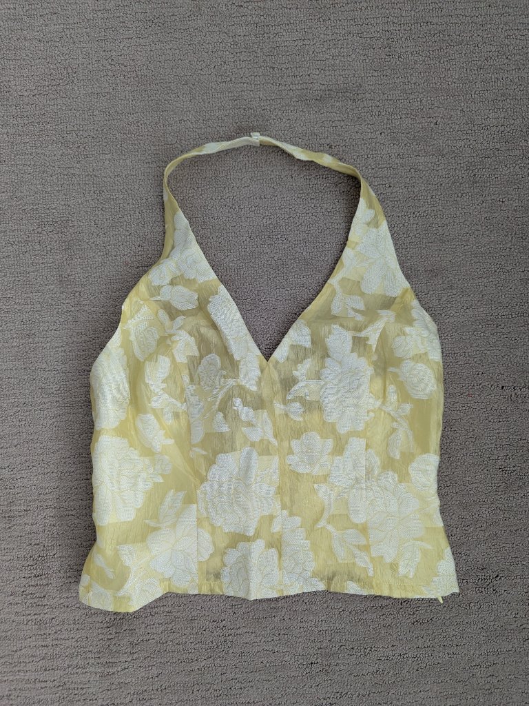 Nwt Yellow Floral Halter Top — image 3 of 6
